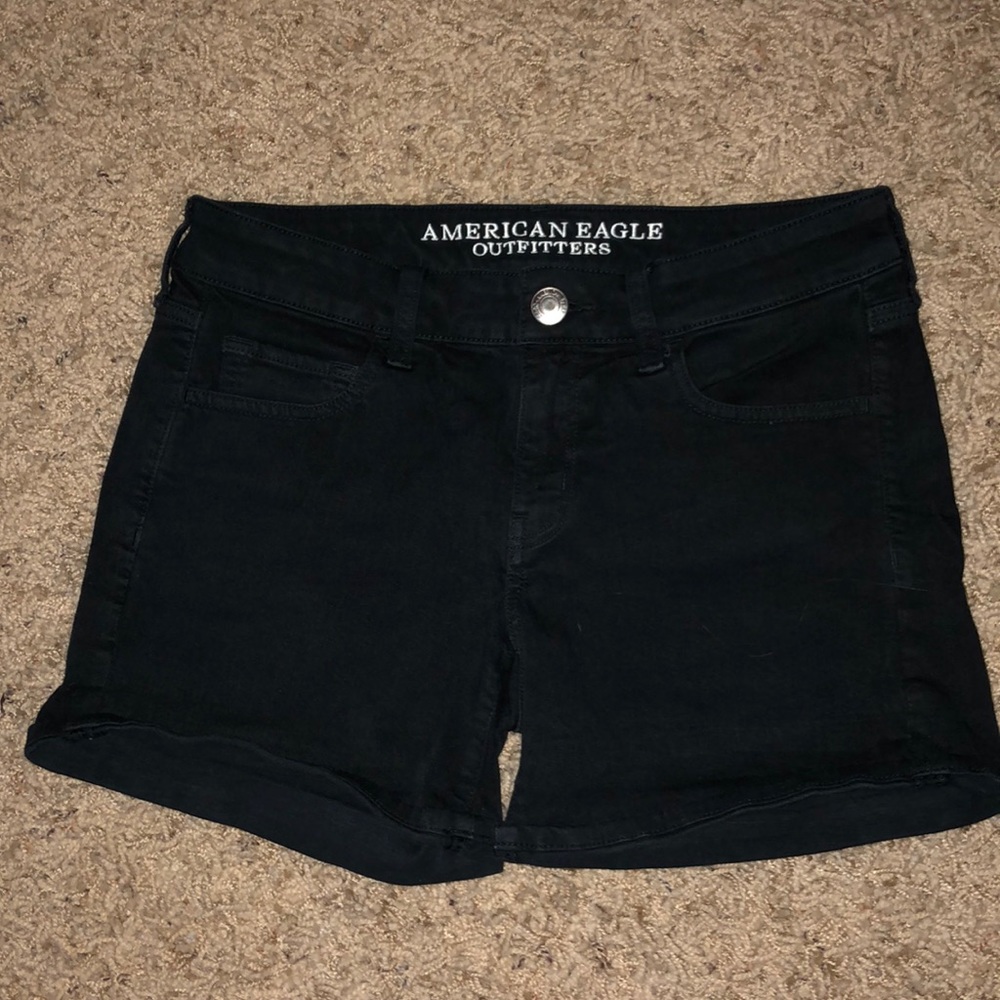 American Eagle Super Stretch Midi Black Shorts